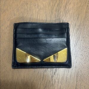 Fendi Black Leather Card Organizer